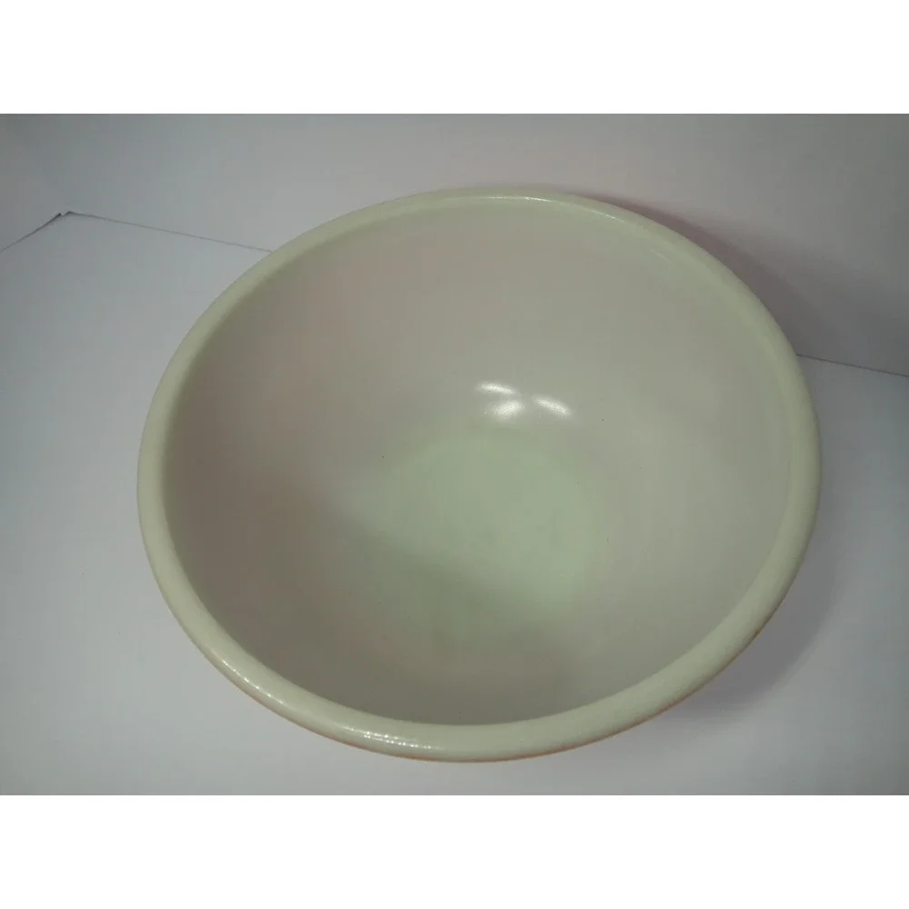 Vintage Pyrex Red Orange Milk Glass Mixing Bowl 7 Inch Round Retro Kitchenware